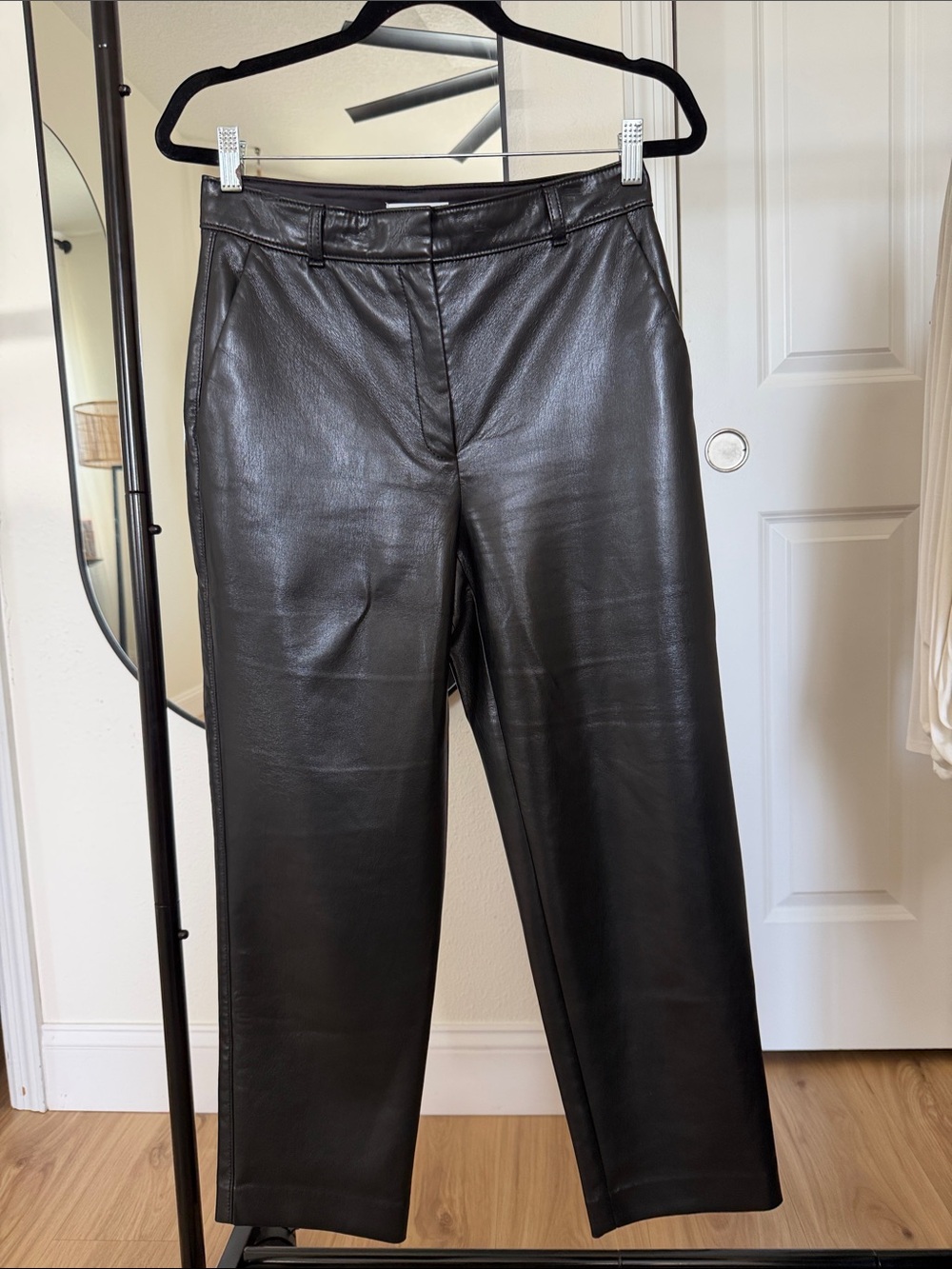 Babaton Black Faux Leather Pants